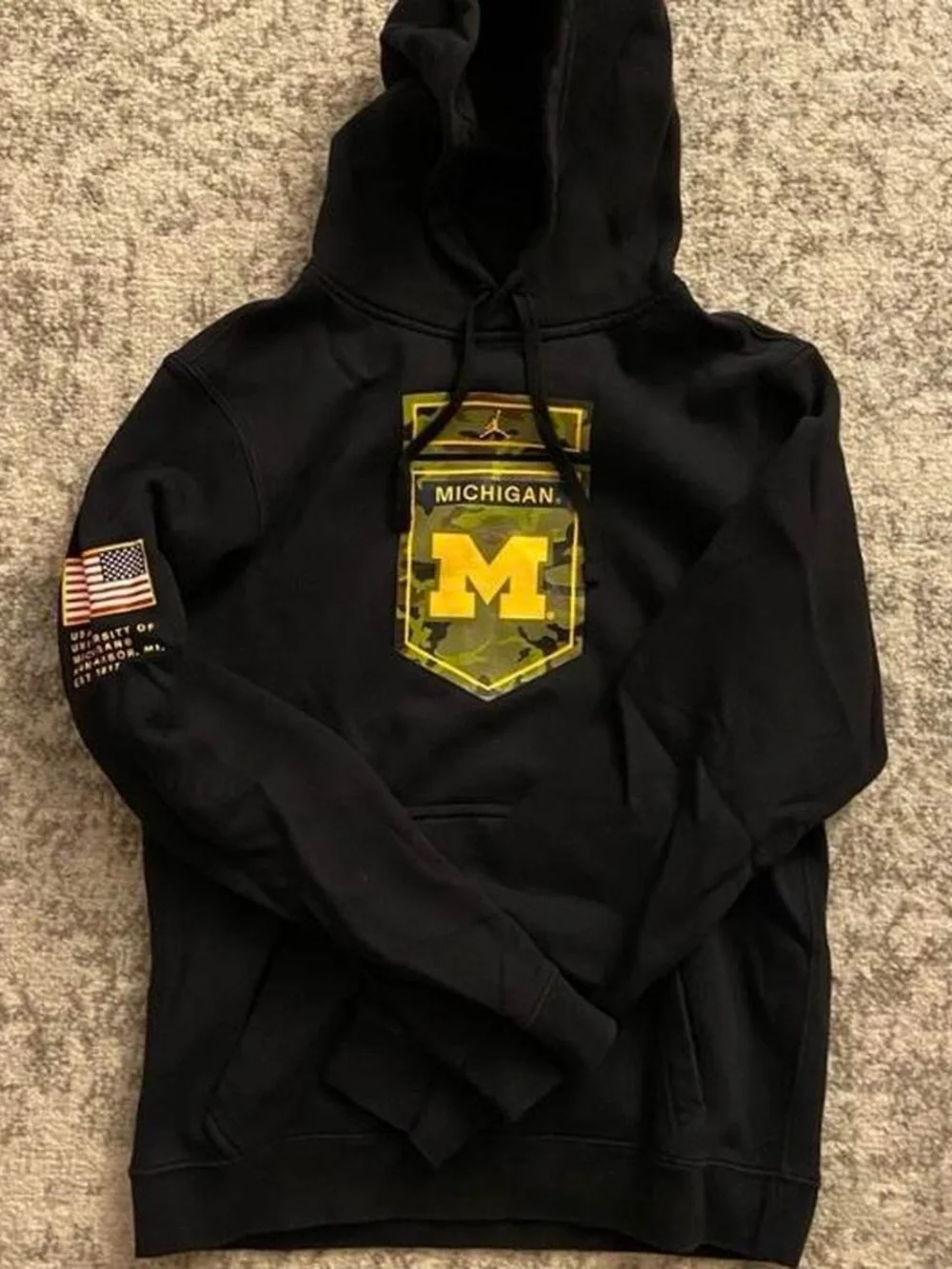 Nike Jordan Michigan Wolverines Black Hoodie Size Small